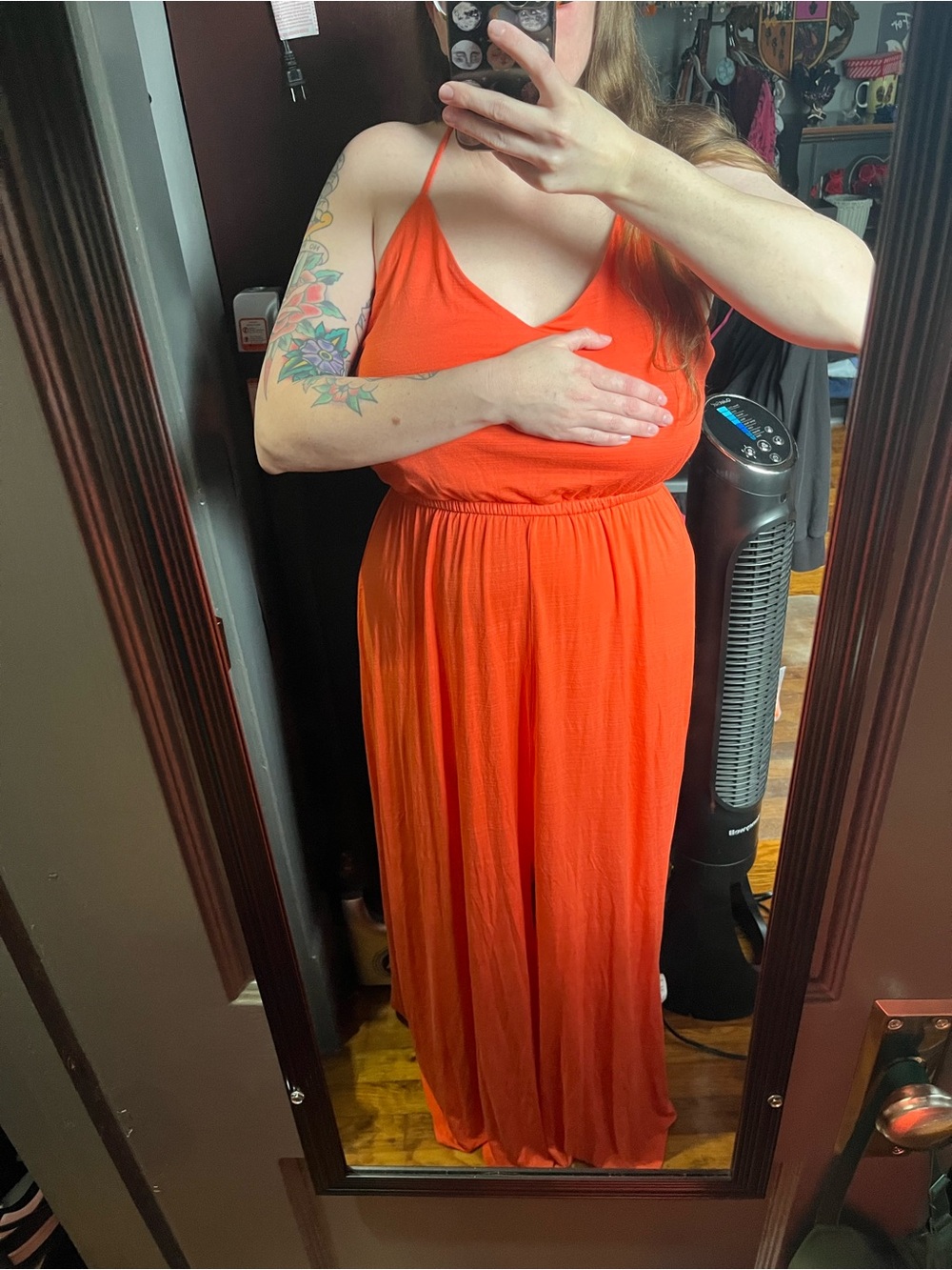 GB Coral Spaghetti-Strap Maxi Dress